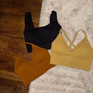 Bundle of three sports bra with removable padding